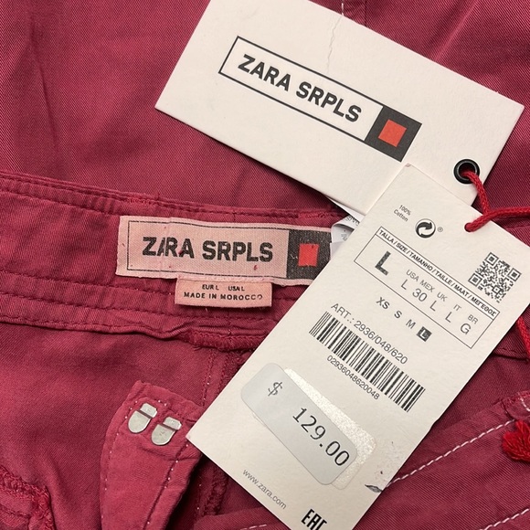 ZARA SRPLS LOOSE FIT ROSE COLOR TROUSER PANT - Picture 2 of 10